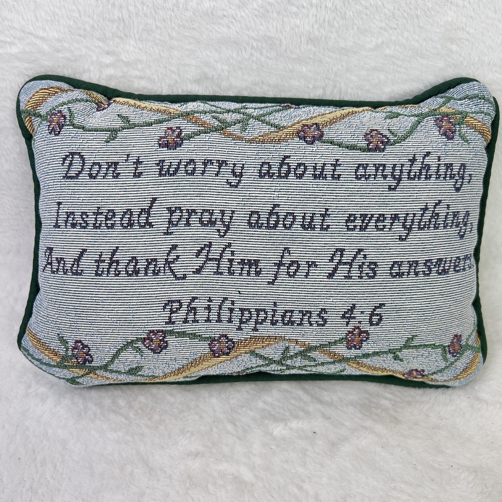 Inspirational Philippians 4:6 Bible Verse Throw Pillow Decorative Christian Gift